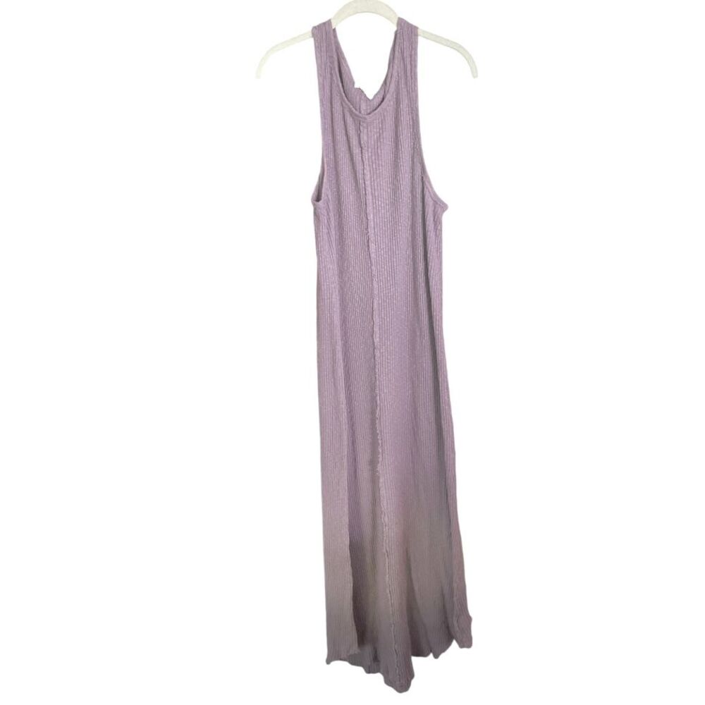 Anthropologie T.La Lia Ribbed Midi Dress Lavender 100% Cotton L - Picture 10 of 11